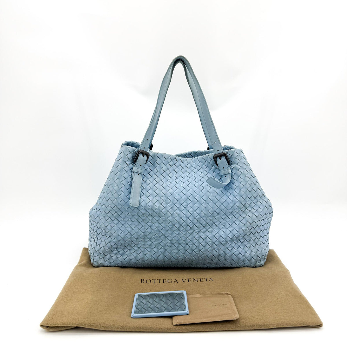 Bottega Veneta Intrecciato Tote Bag Sky Blue