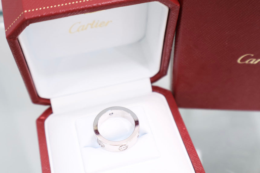 Love Ring White Gold 3p Diamond LOVE Ring, 3 Diamond Ring