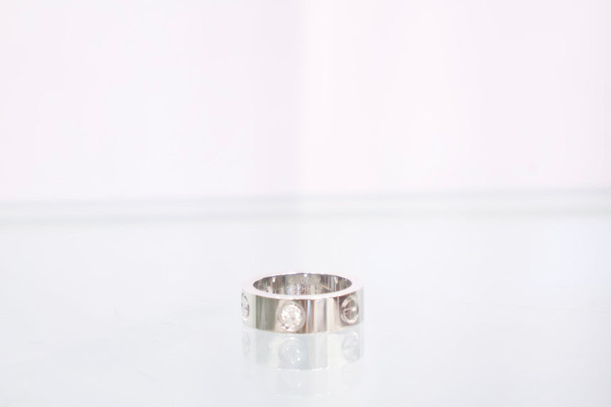 Love Ring White Gold 3p Diamond LOVE Ring, 3 Diamond Ring