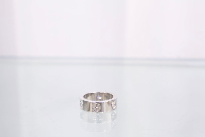 Love Ring White Gold 3p Diamond LOVE Ring, 3 Diamond Ring