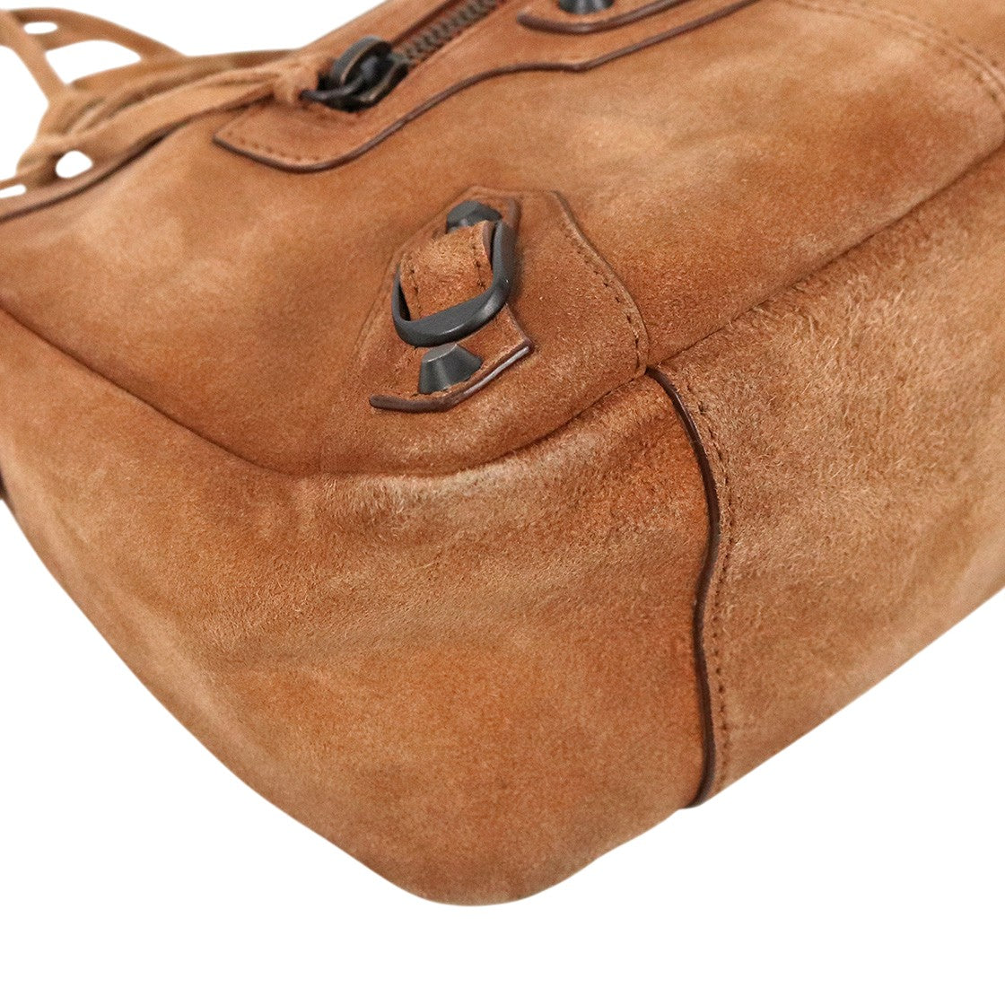 Balenciaga Brown Mini Suede Le City Motor Bag