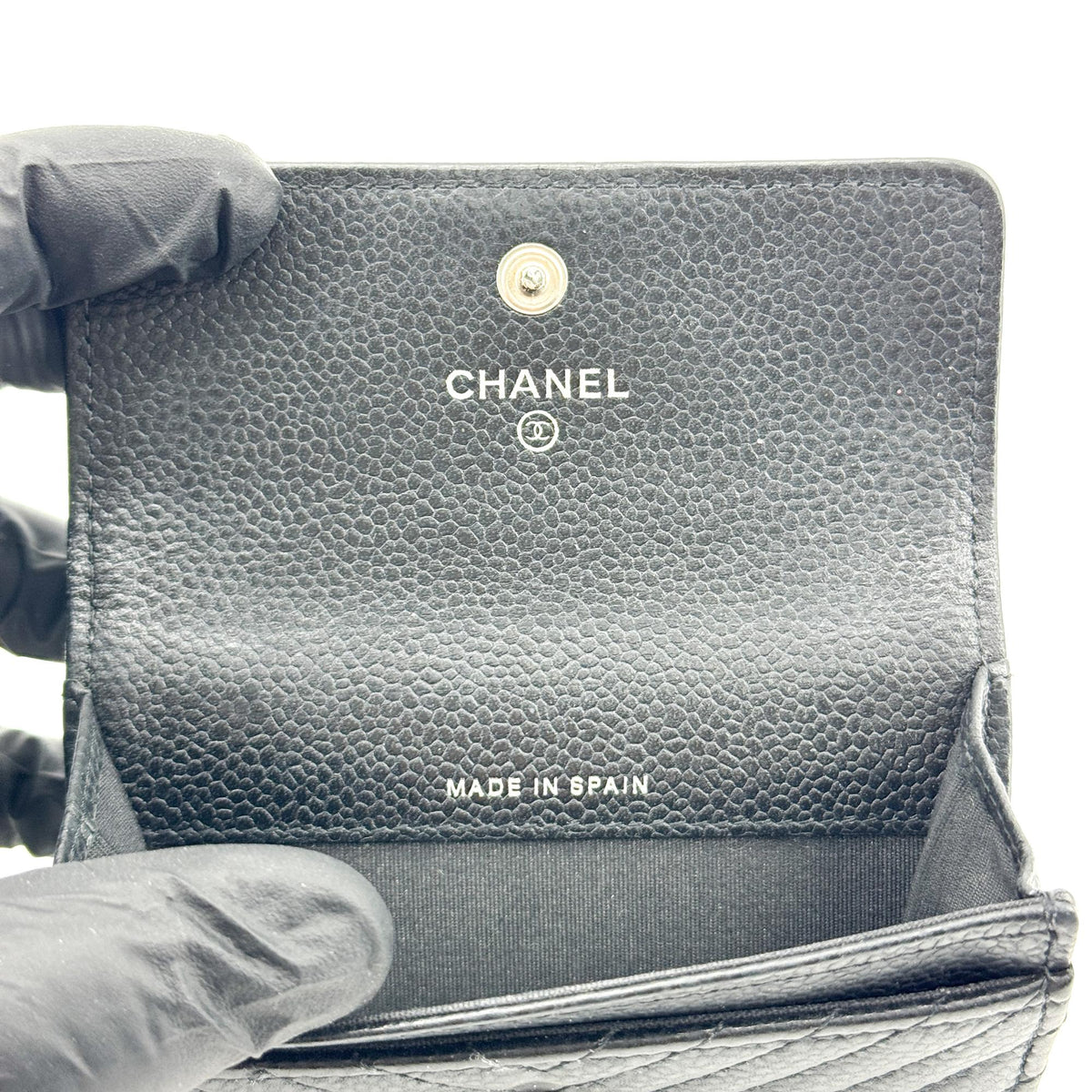 Chanel Boy Chanel Chevron Flap Card Wallet Black