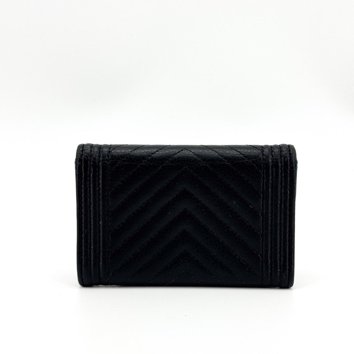 Chanel Boy Chanel Chevron Flap Card Wallet Black