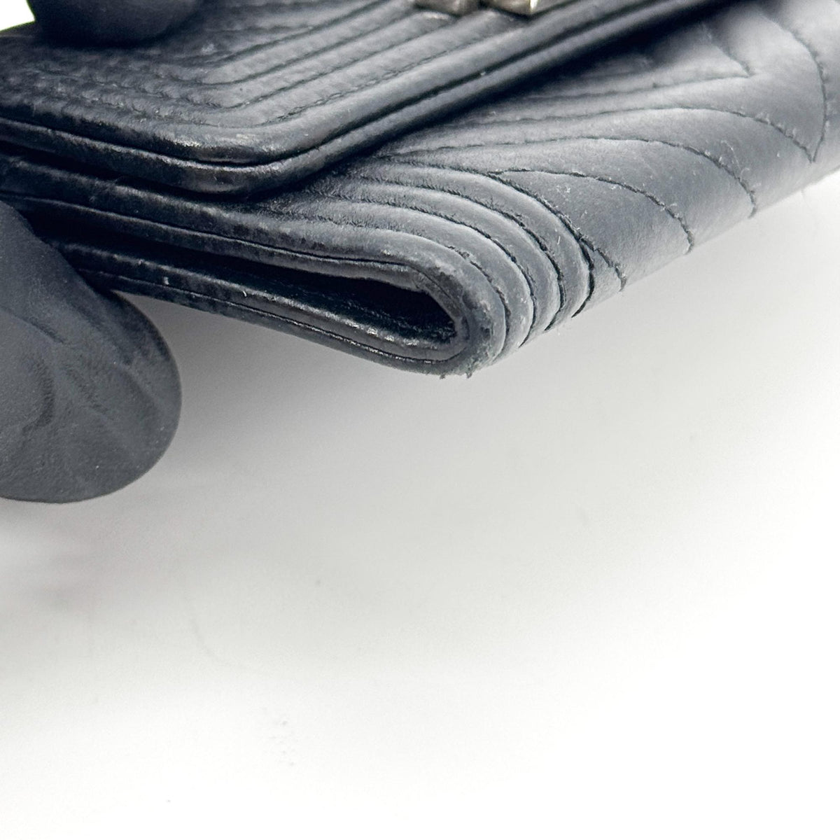 Chanel Boy Chanel Chevron Flap Card Wallet Black