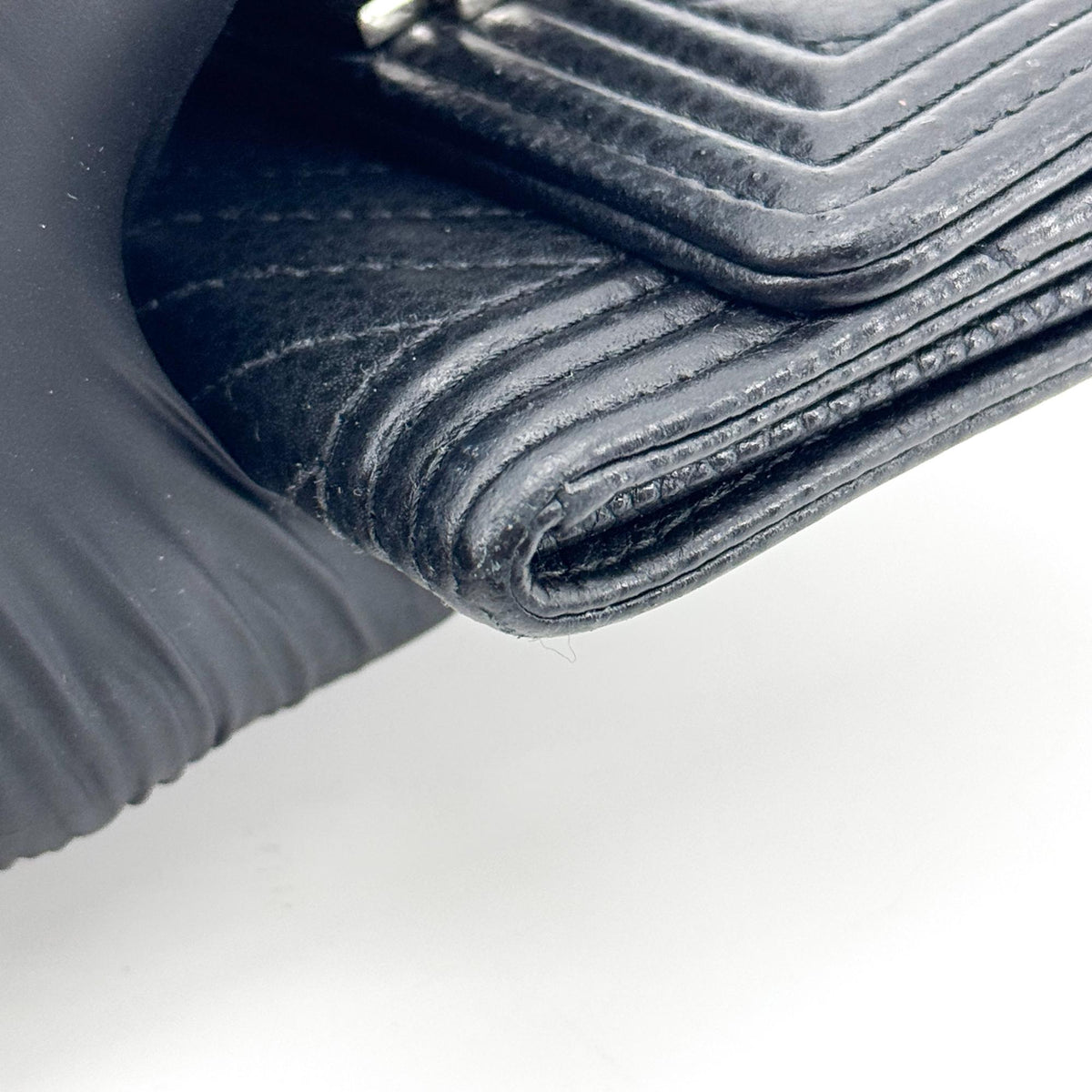 Chanel Boy Chanel Chevron Flap Card Wallet Black