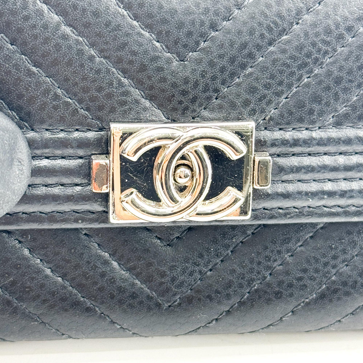 Chanel Boy Chanel Chevron Flap Card Wallet Black