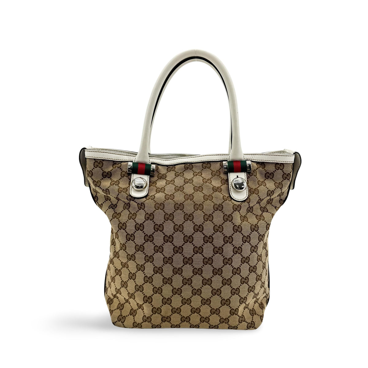 Gucci GG Canvas Princi Tote Bag Beige White