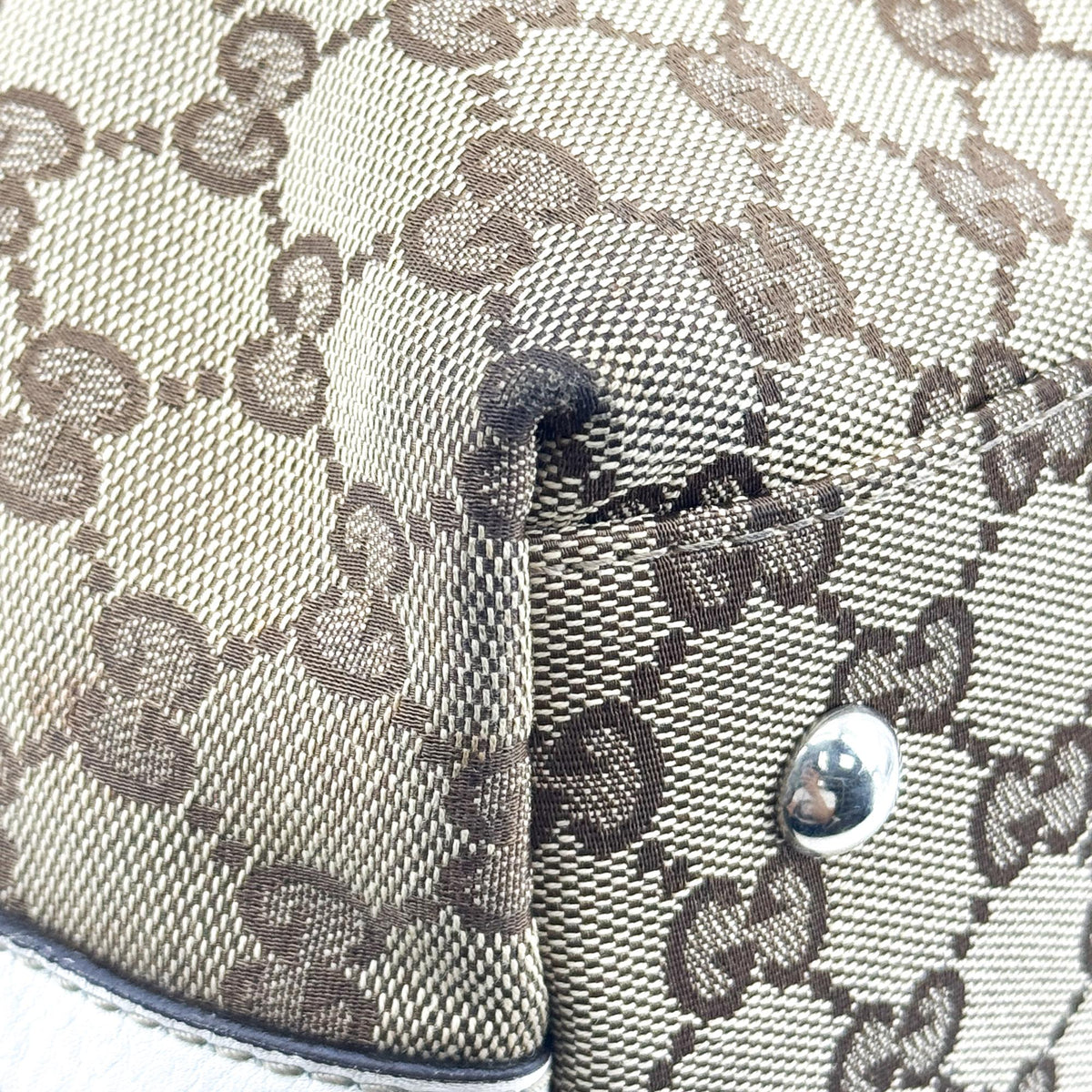 Gucci GG Canvas Princi Tote Bag Beige White