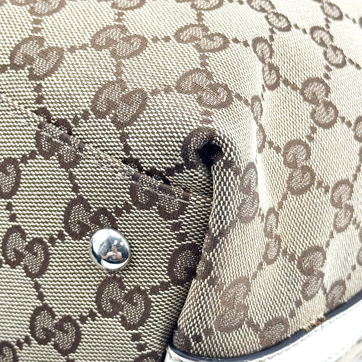 Gucci GG Canvas Princi Tote Bag Beige White