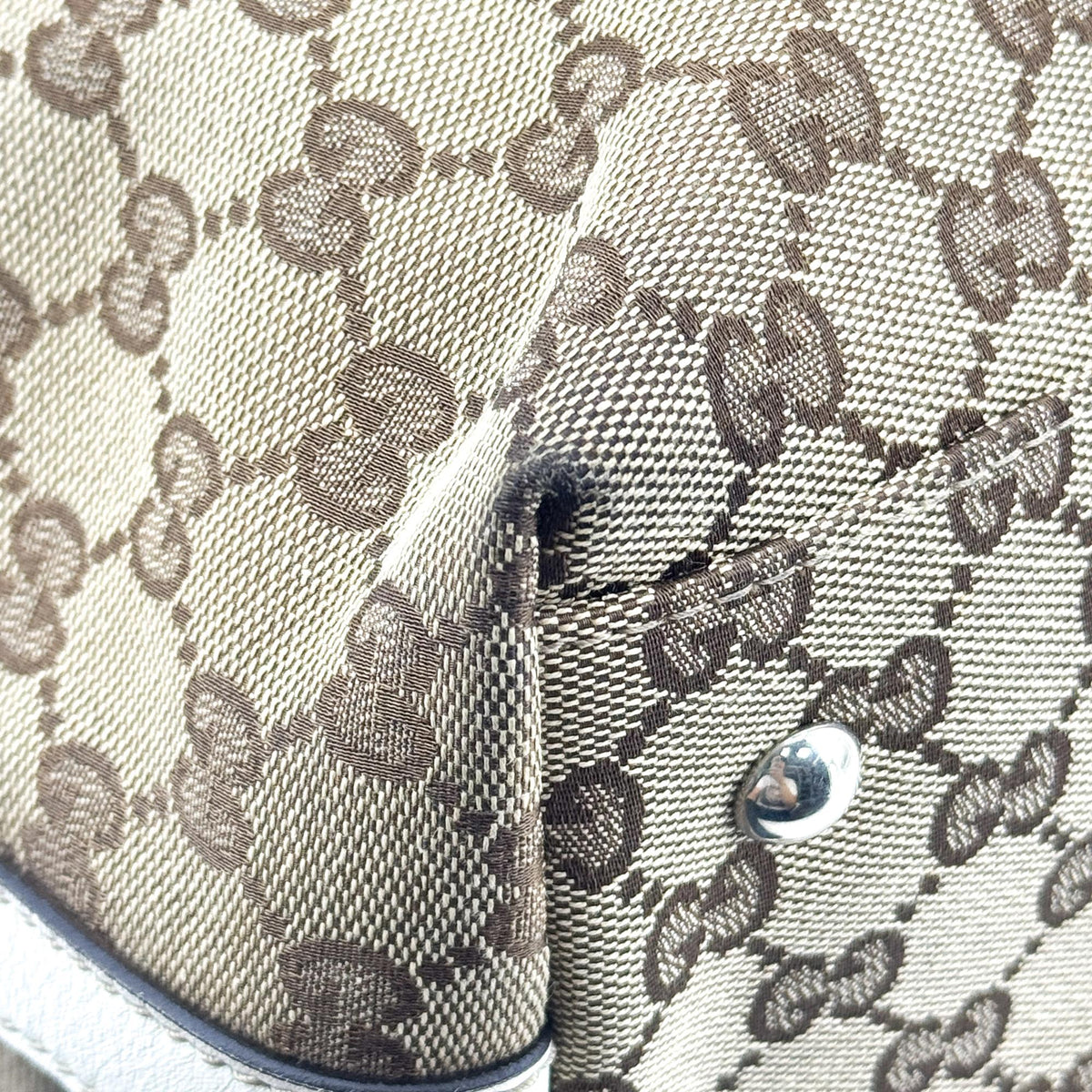 Gucci GG Canvas Princi Tote Bag Beige White