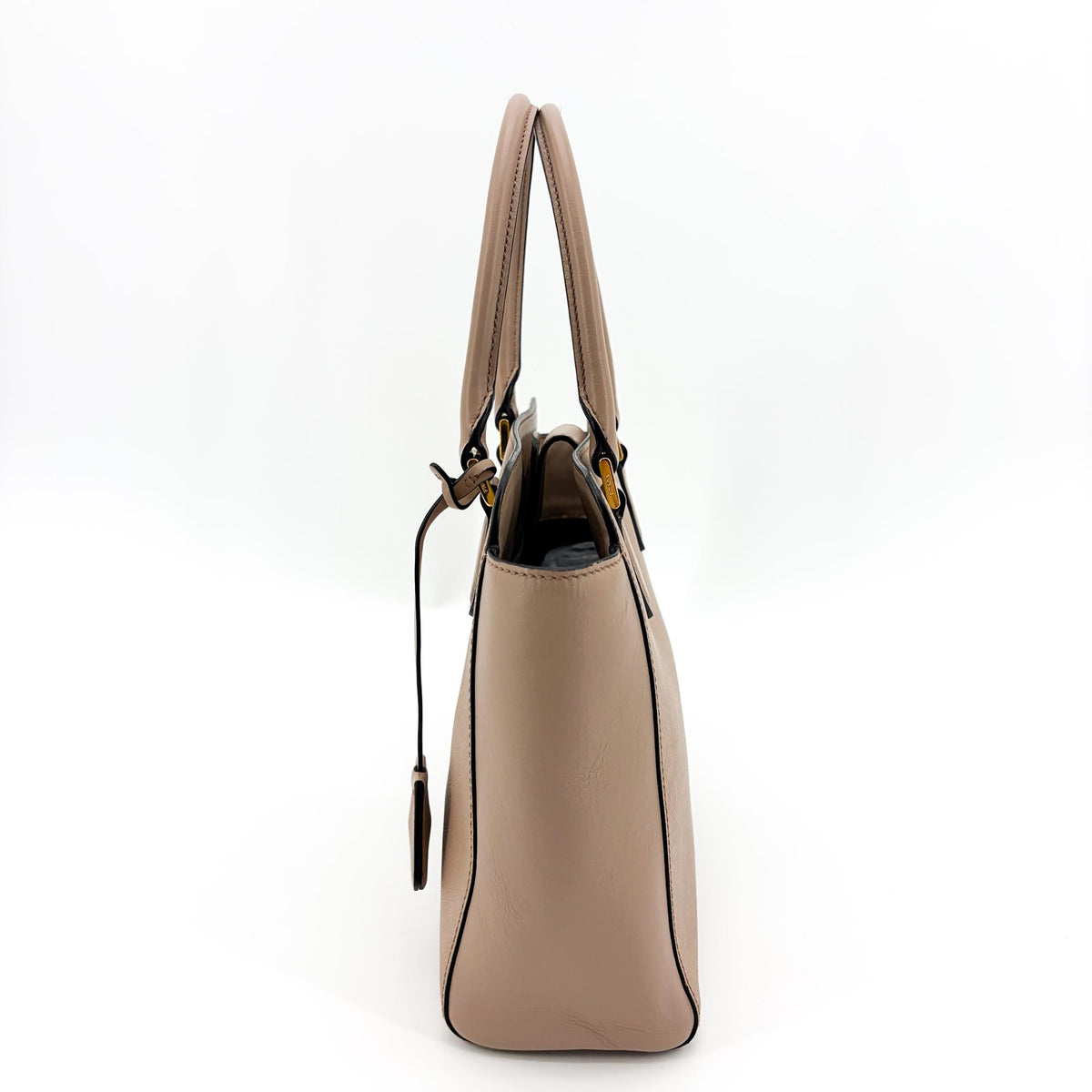Prada Saffiano Soft Calfskin Two-Way Tote Bag Cameo Gold Hardware