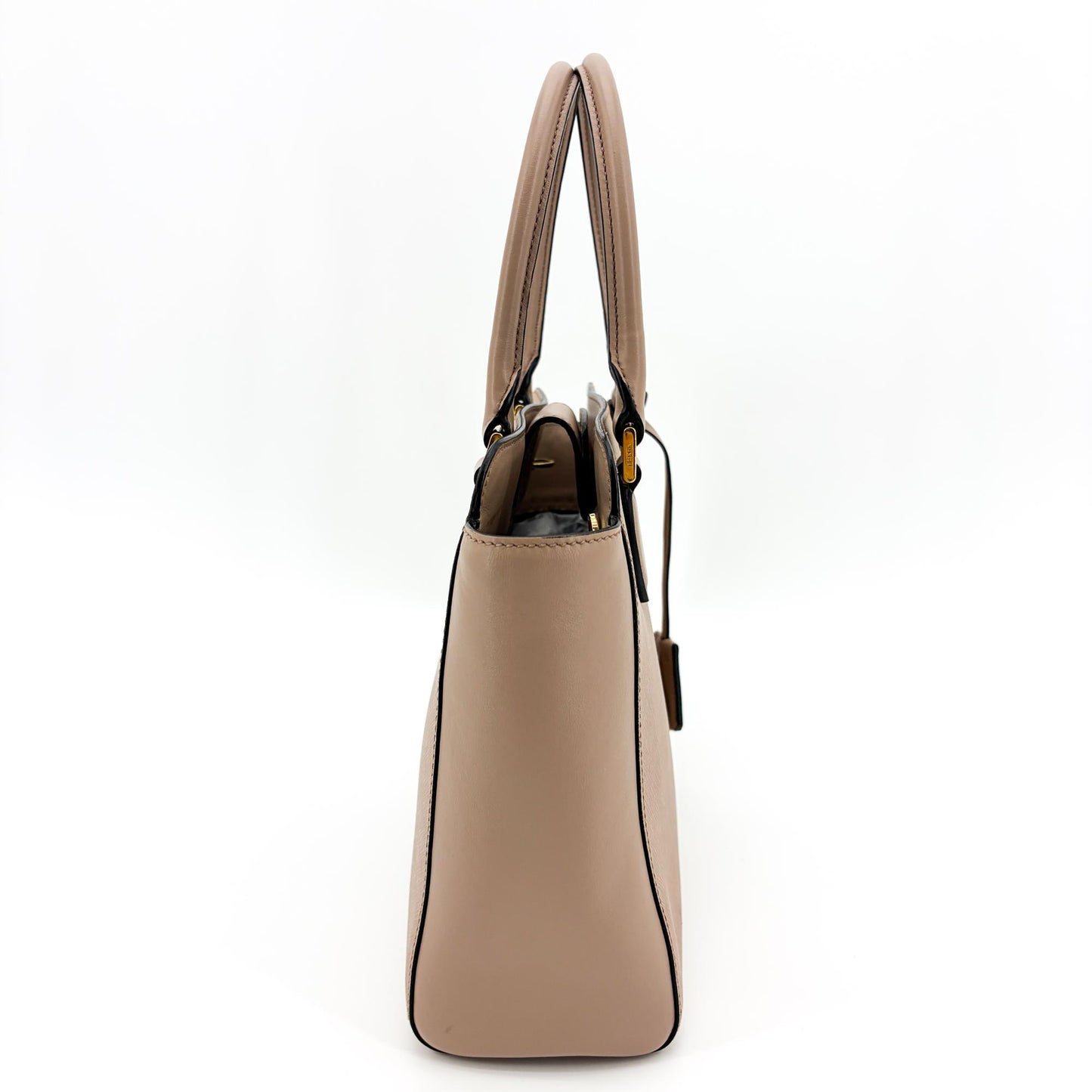 Prada Saffiano Soft Calfskin Two-Way Tote Bag Cameo Gold Hardware