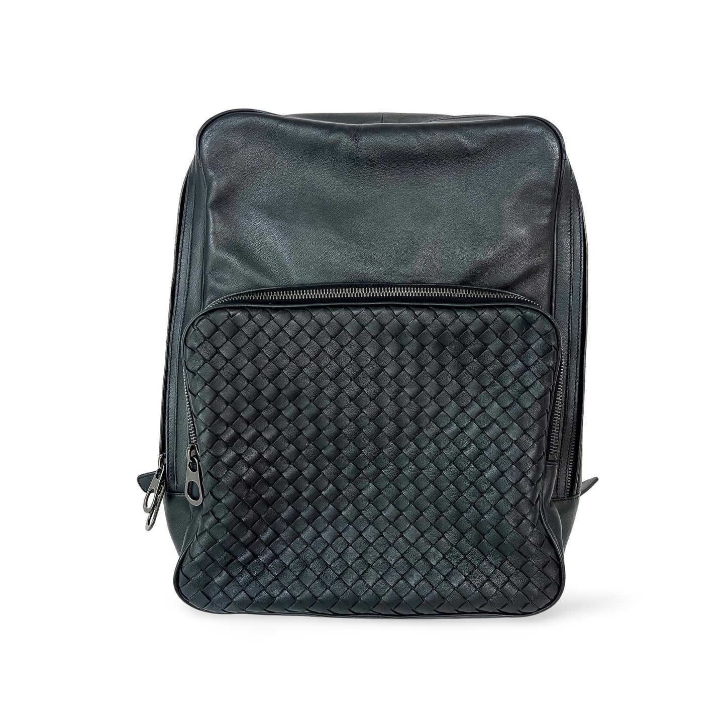 Bottega Veneta Intrecciato Leather Backpack Black