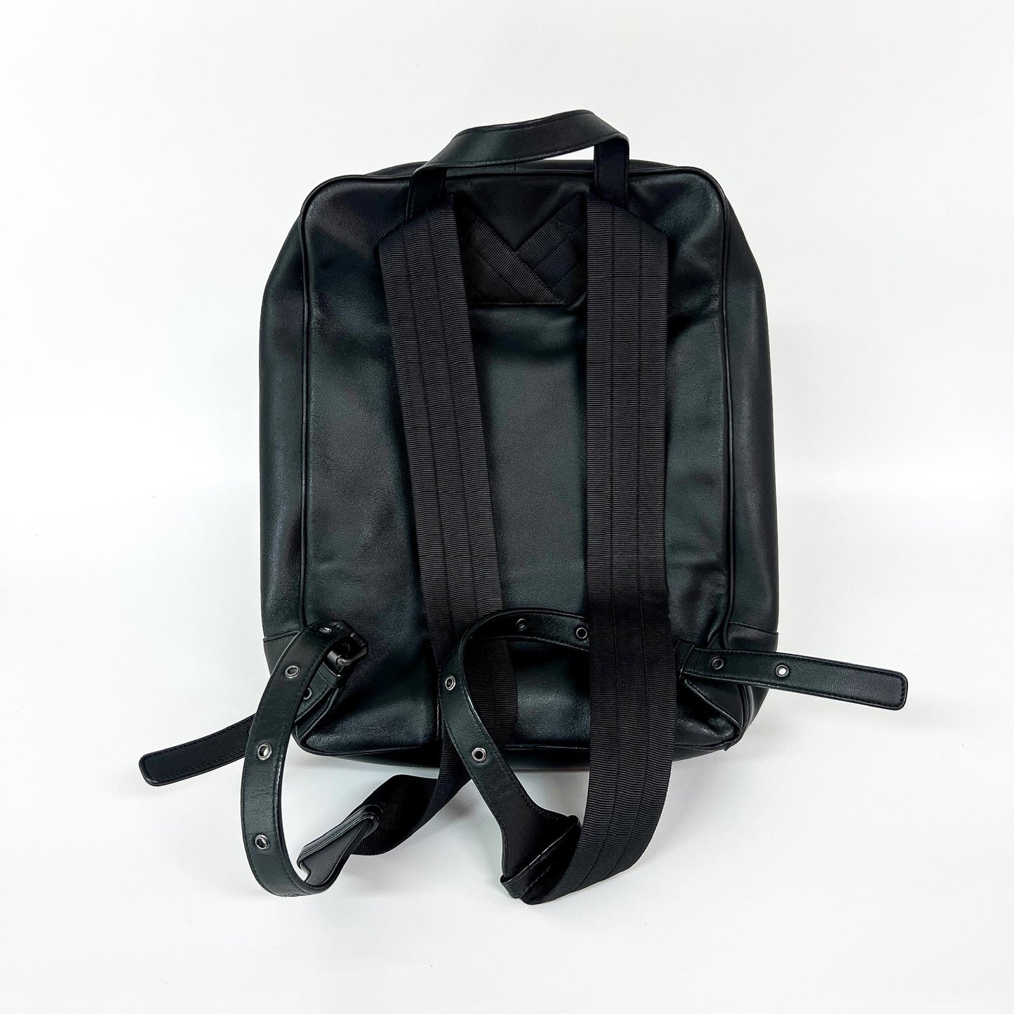 Bottega Veneta Intrecciato Leather Backpack Black