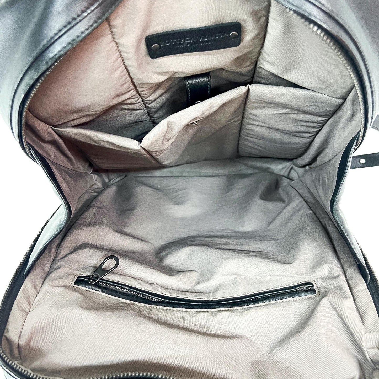Bottega Veneta Intrecciato Leather Backpack Black