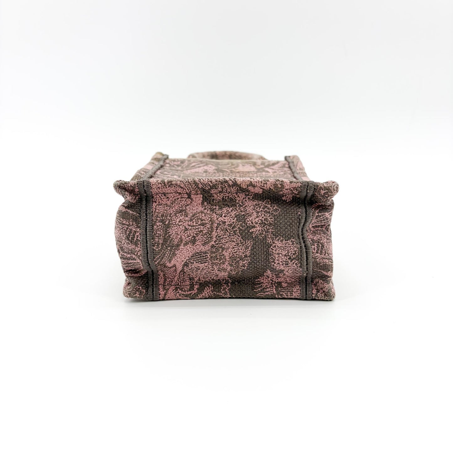 Dior Mini Book Tote Pink and Grey Jouy Reverse Embroidery