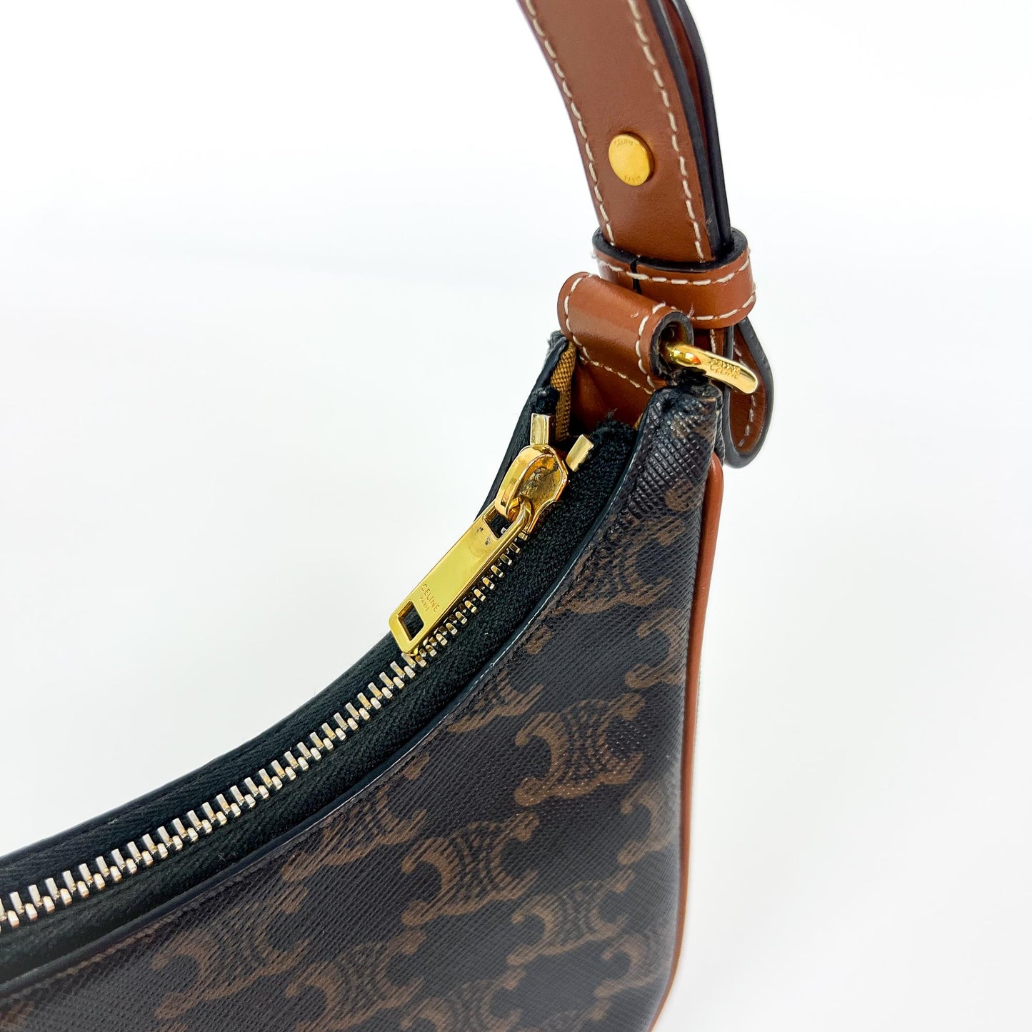 Celine Ava Bag Triomphe Canvas Tan