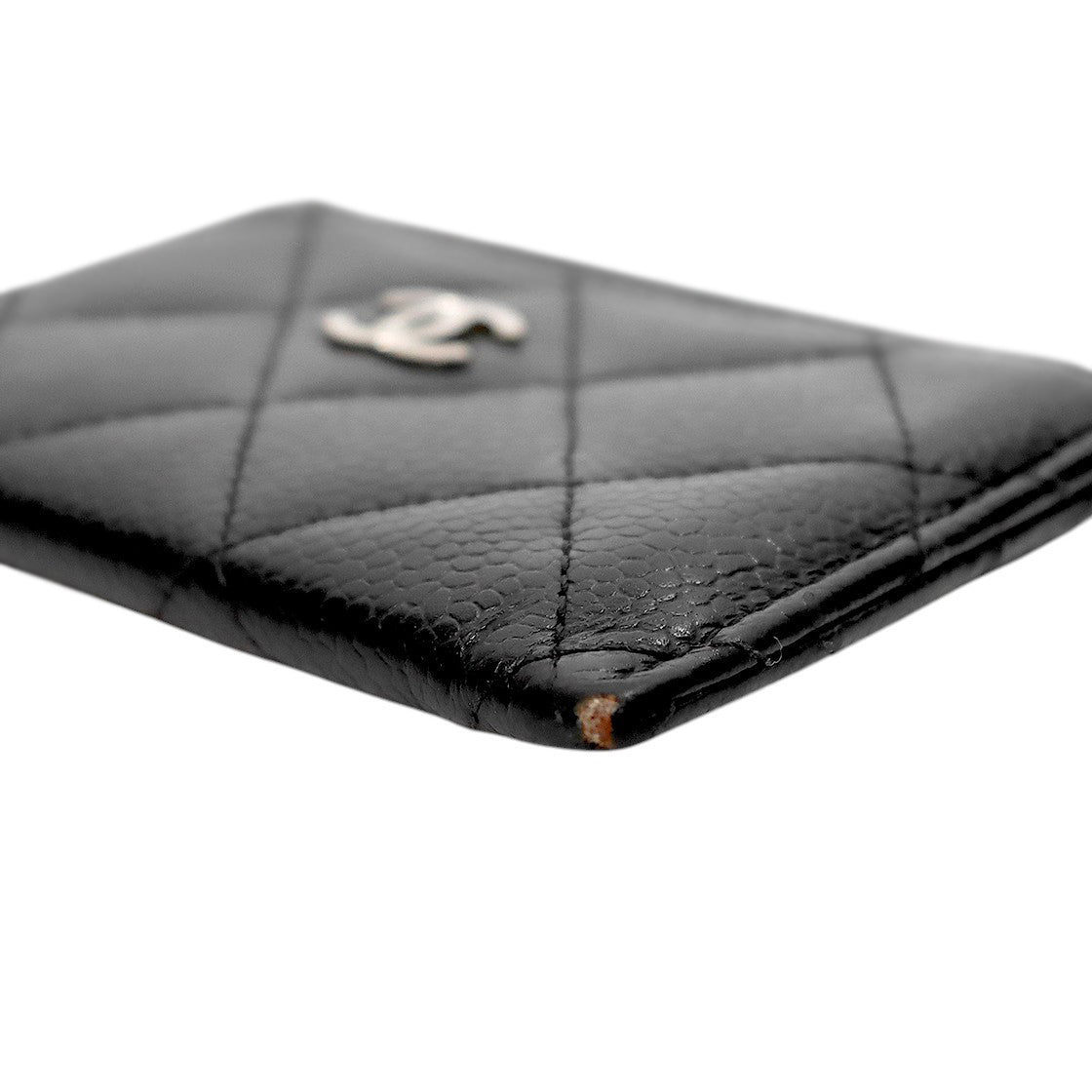 Chanel Black Caviar Skin Card Holder Wallet