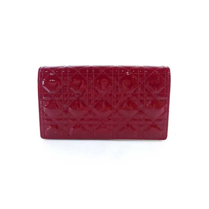 Lady Patent Cannage Chain Pouch Crossbody Bag S0204OVRB_M323