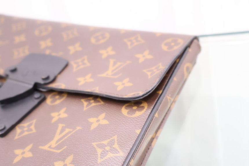Monogram S-Lock A4 Pouch Clutch