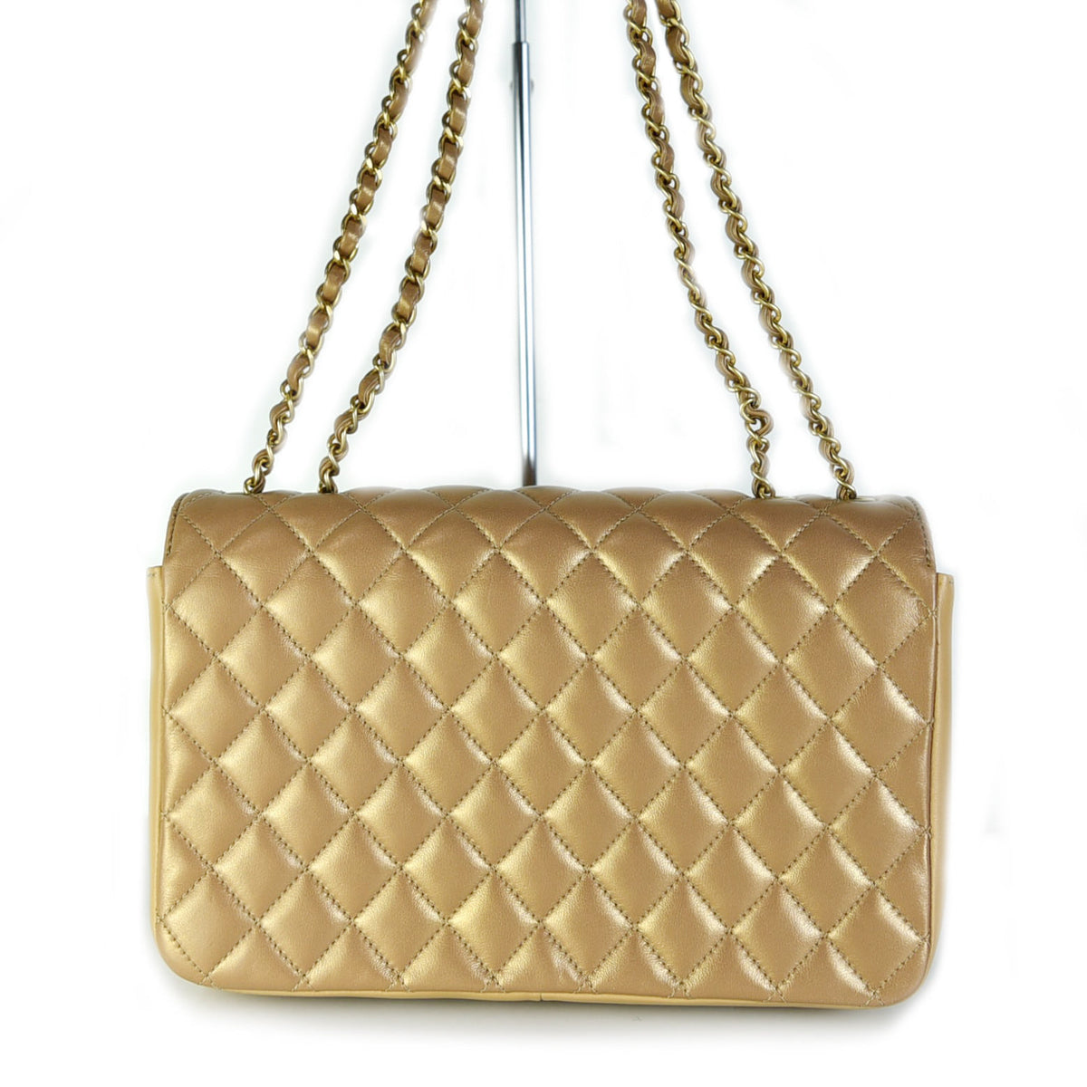Double flap shoulder bag