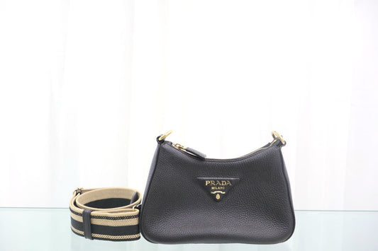 Vitello Daino Leather Flap Shoulder Bag 1BH193 2DKV F03C3
