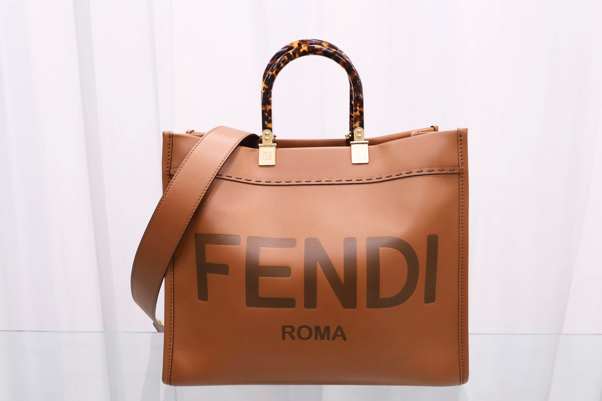 Sunshine Medium Brown Leather Shopper Tote Bag 8BH386