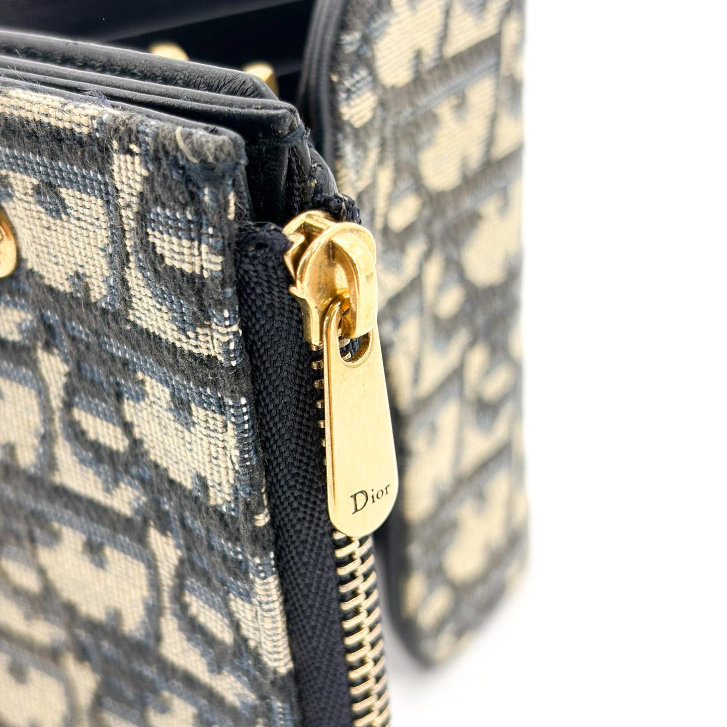 Dior Saddle Lotus Wallet Blue Oblique Jacquard