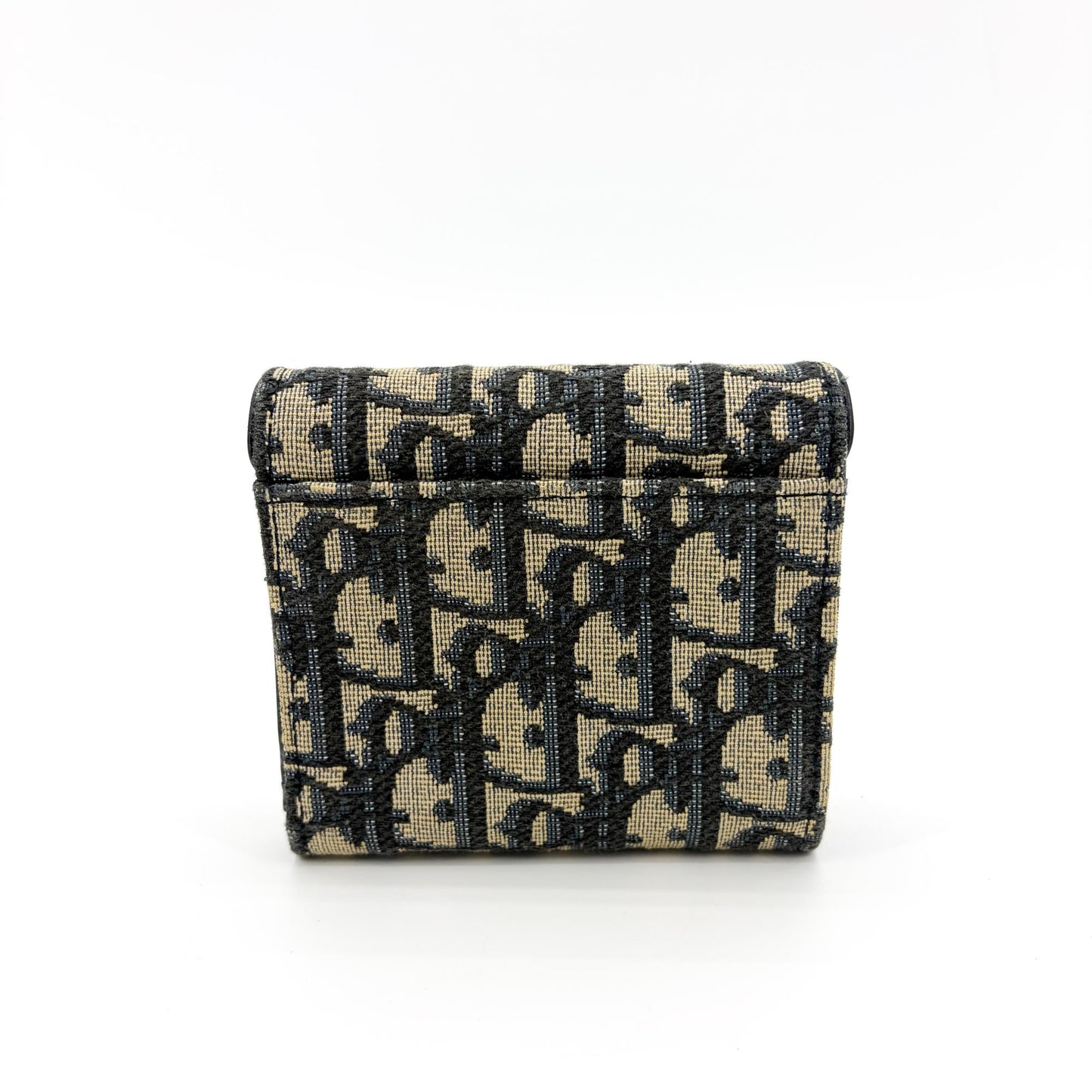 Dior Saddle Lotus Wallet Blue Oblique Jacquard