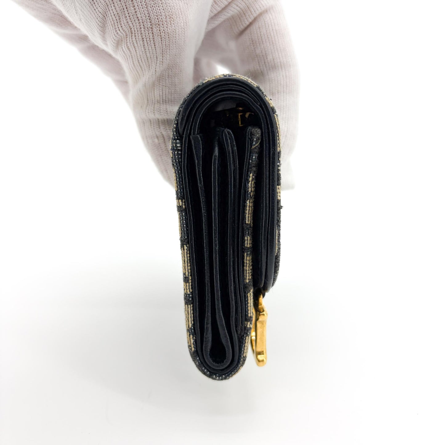Dior Saddle Lotus Wallet Blue Oblique Jacquard