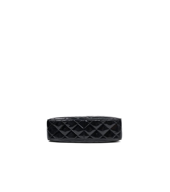 Chanel Black Patent Quilted CC Chain Shoulder Bag