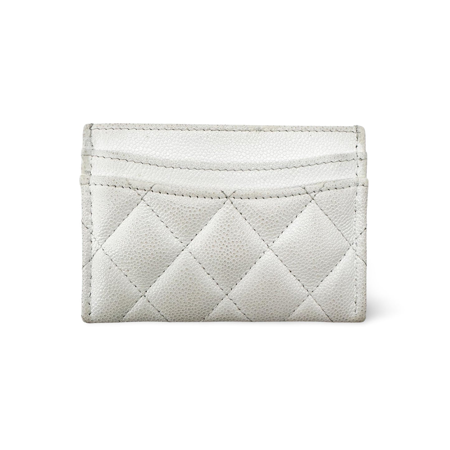 Chanel Classic Card Holder Gold Hardware White
