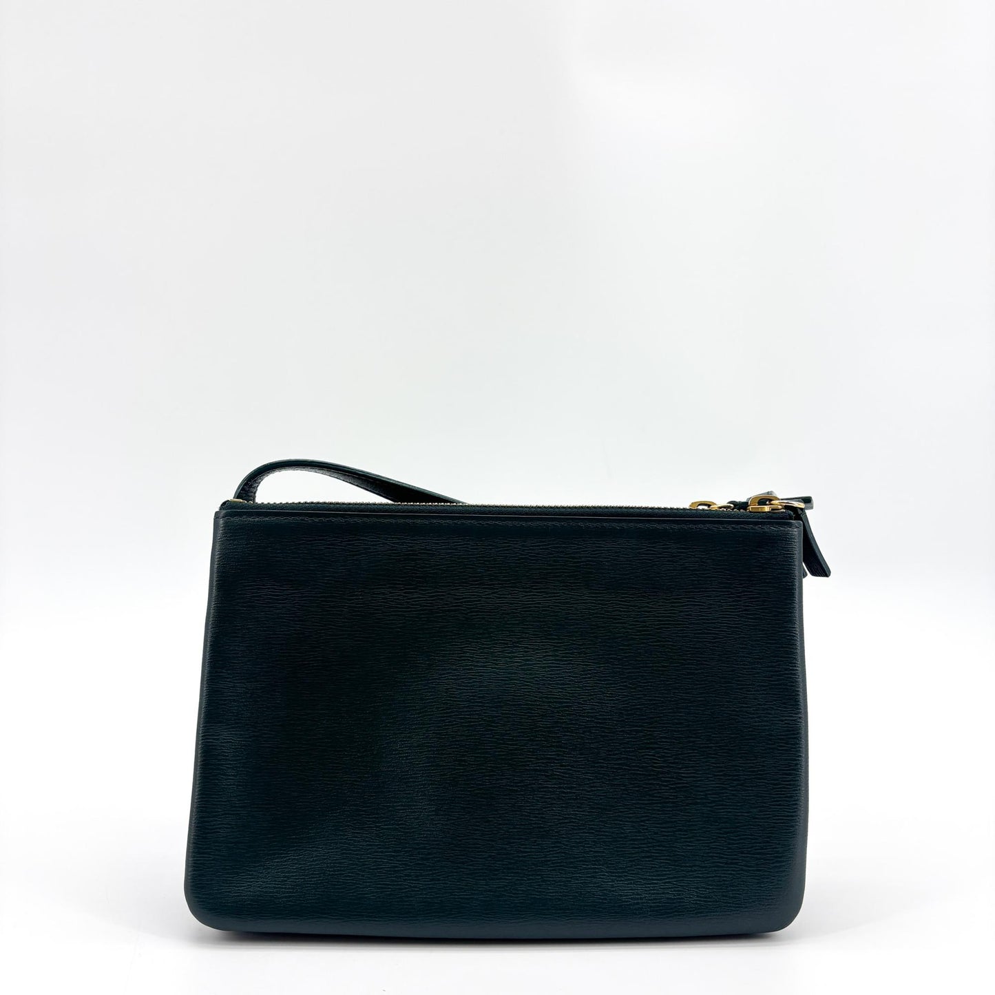 Celine Trio Bag Small Dark Green Gold Hardware