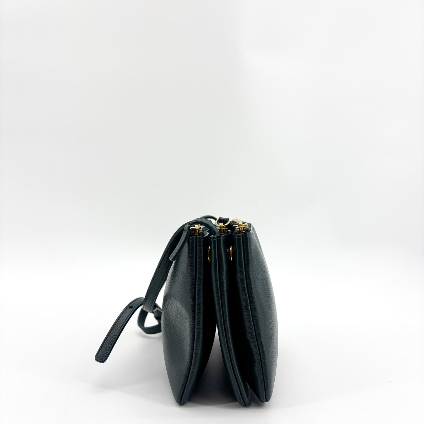 Celine Trio Bag Small Dark Green Gold Hardware