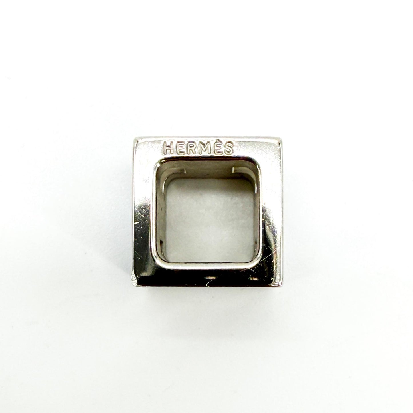 Hermès Cajou H pendant necklace silver blue