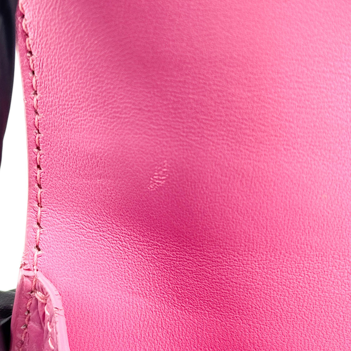 Balenciaga Micro Hourglass Top Handle Bag Pink Crocodile Embossing