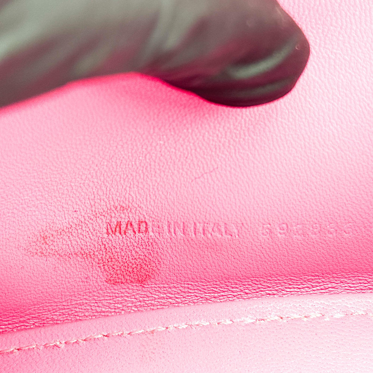 Balenciaga Micro Hourglass Top Handle Bag Pink Crocodile Embossing
