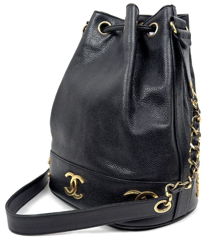 Chanel Black Caviar Triple C Bucket Bag