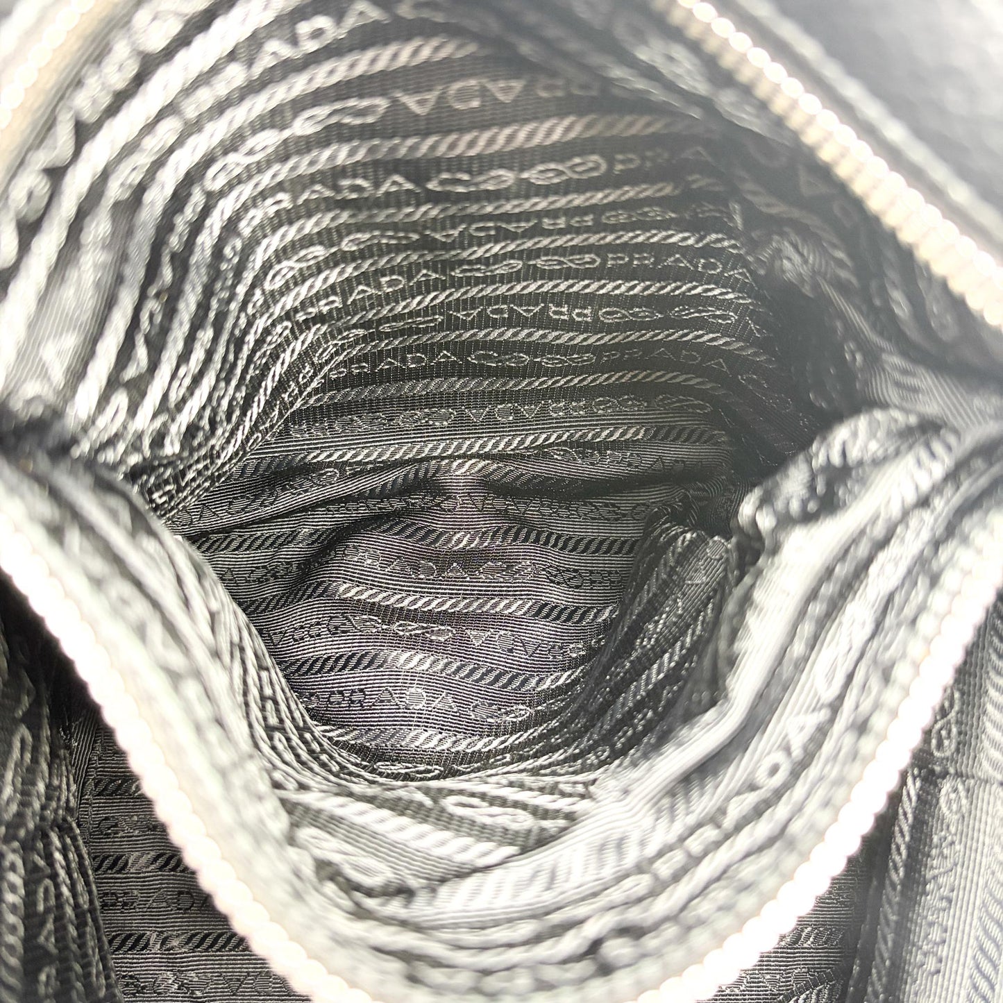 Prada Vitello Daino Leather Bucket Bag Black Silver Hardware