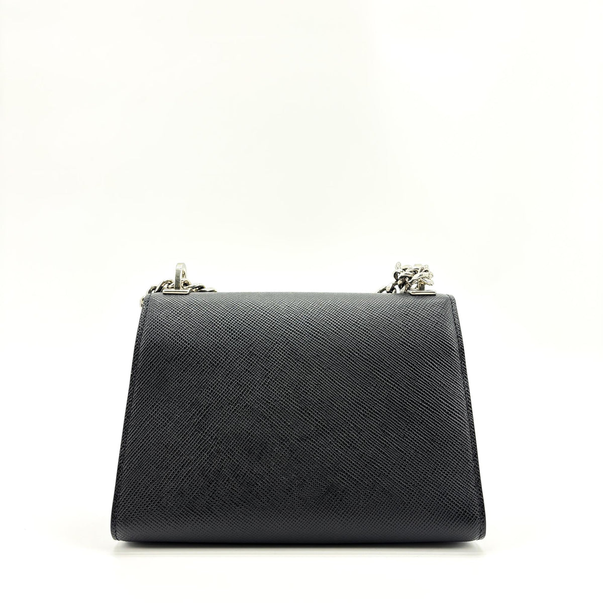Prada Saffiano Monochrome Chain Shoulder Bag Black