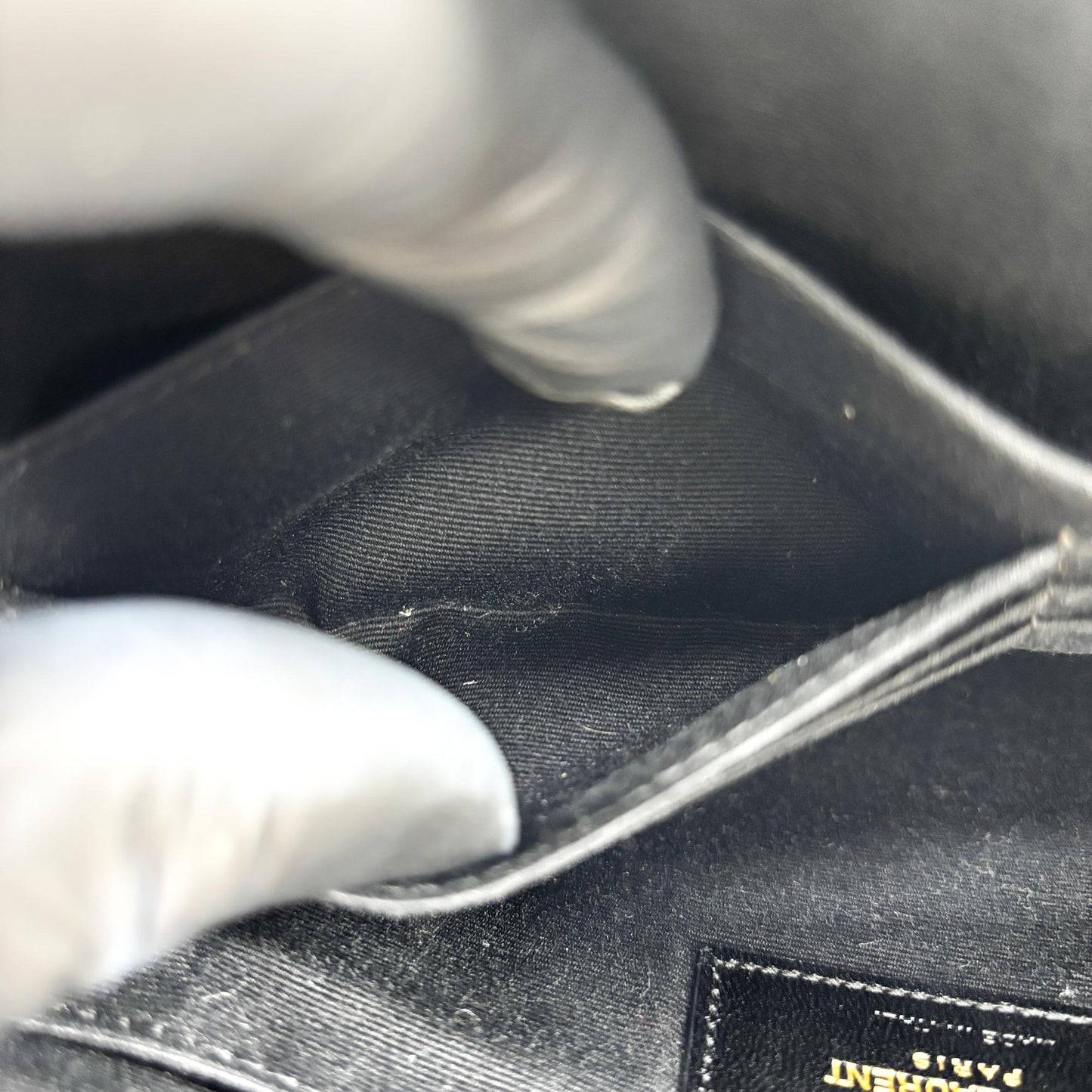 Saint Laurent Monogram Matelassé Tablet Pouch Black Gold Hardware