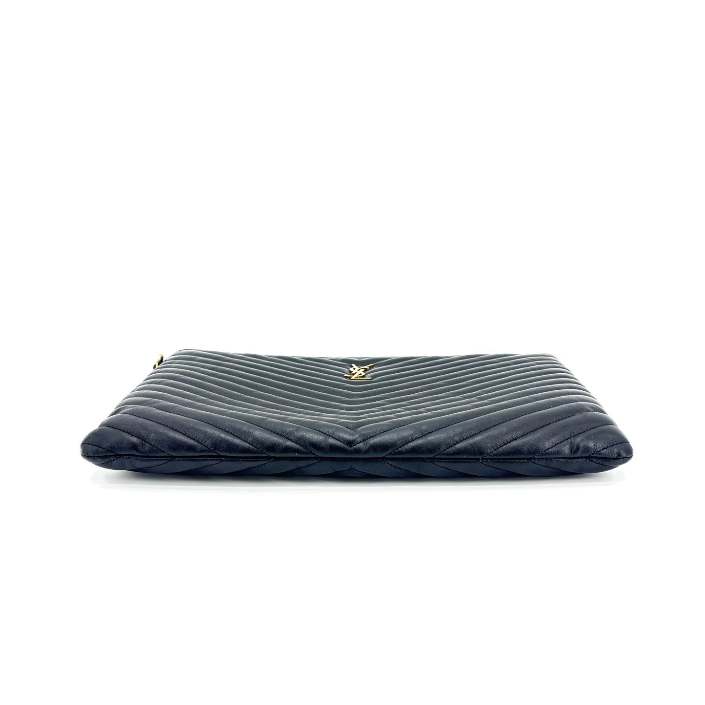 Saint Laurent Monogram Matelassé Tablet Pouch Black Gold Hardware