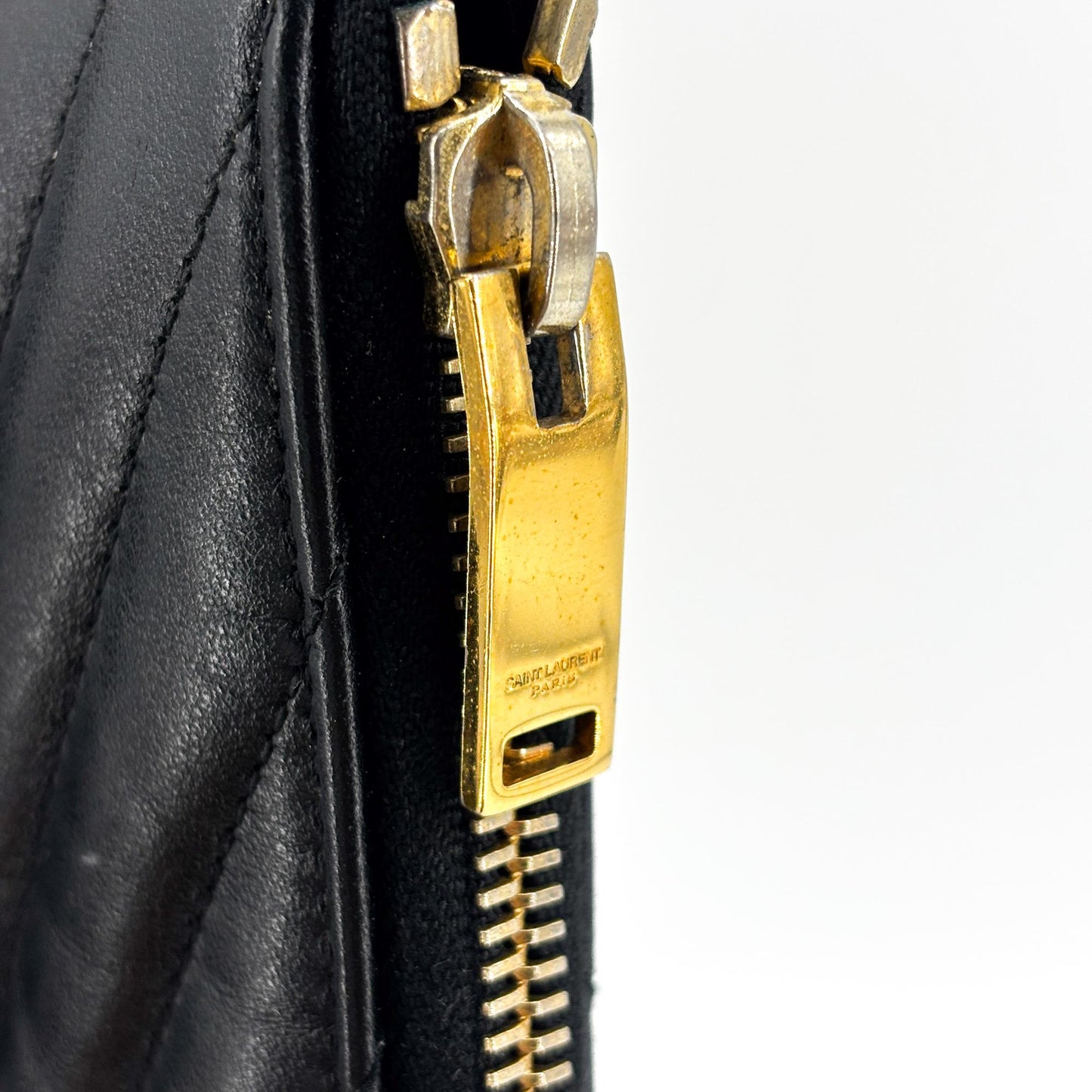 Saint Laurent Monogram Matelassé Tablet Pouch Black Gold Hardware