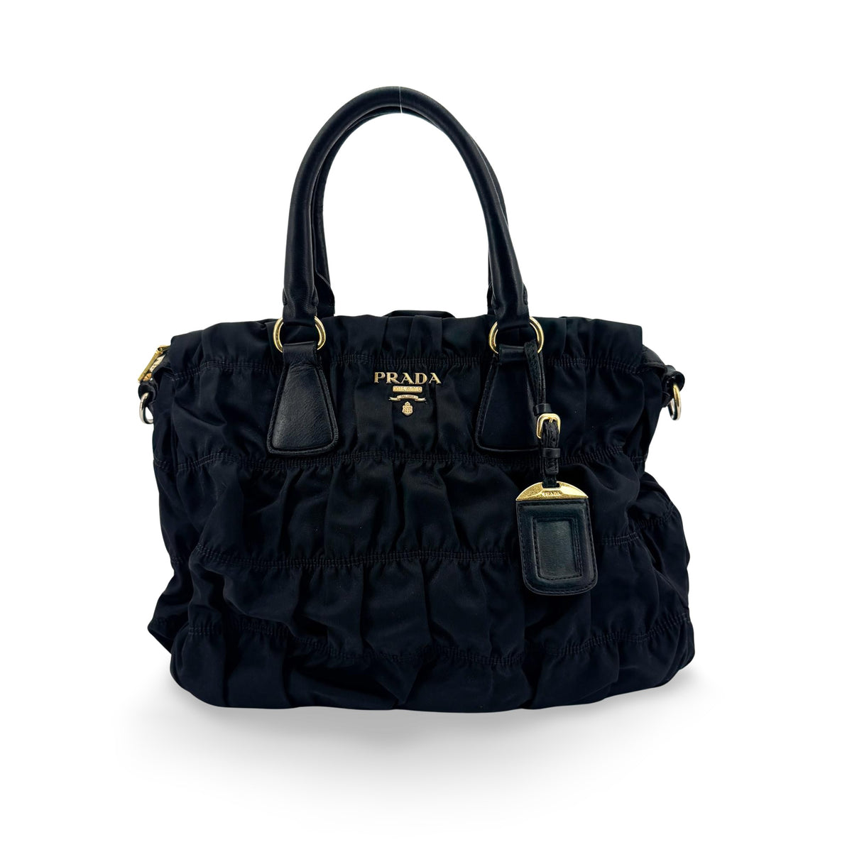 Prada Tessuto Gaufre Tote Bag Black