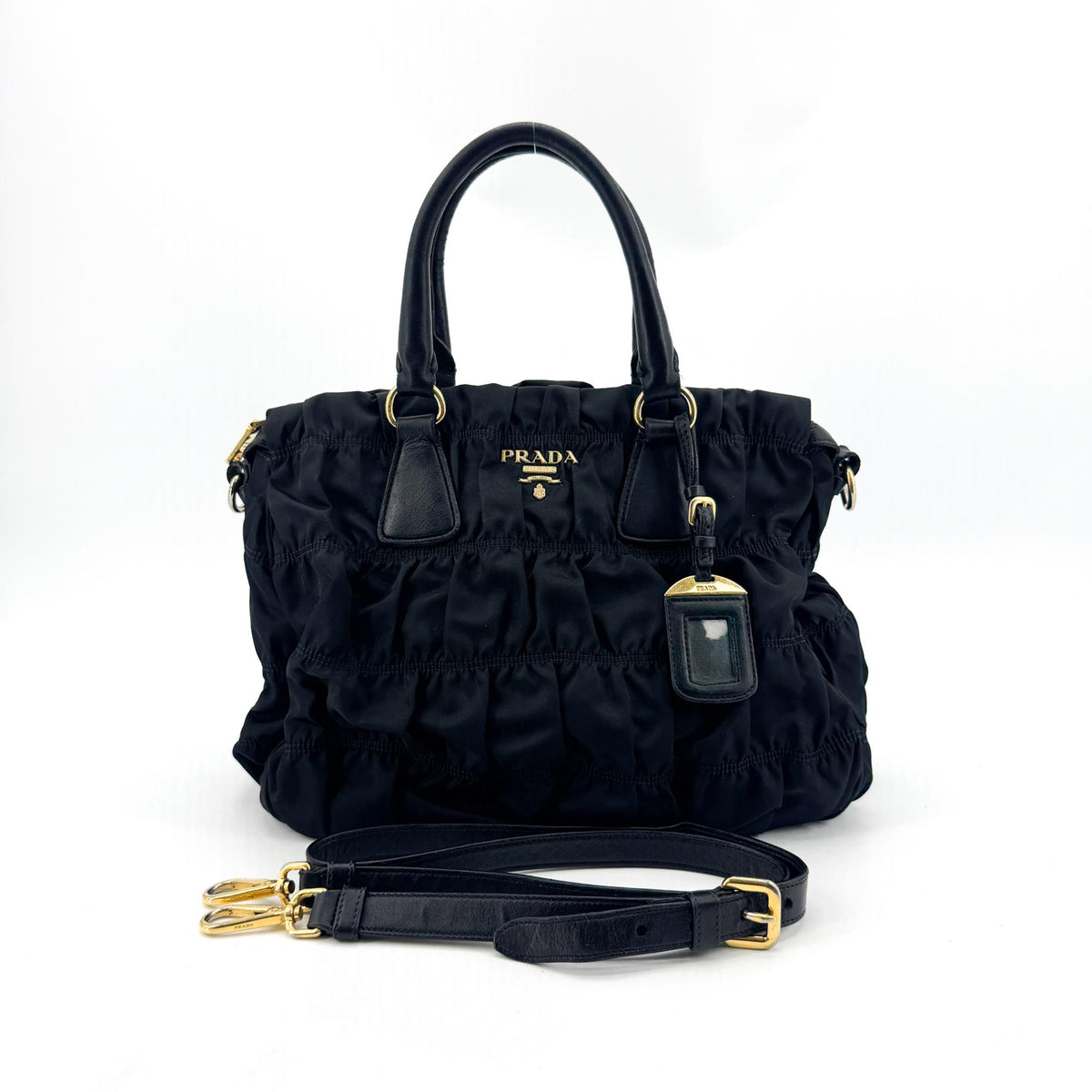Prada Tessuto Gaufre Tote Bag Black
