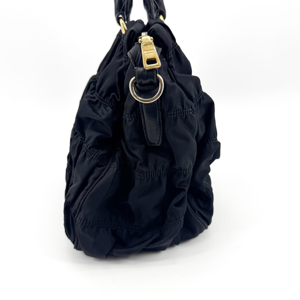 Prada Tessuto Gaufre Tote Bag Black