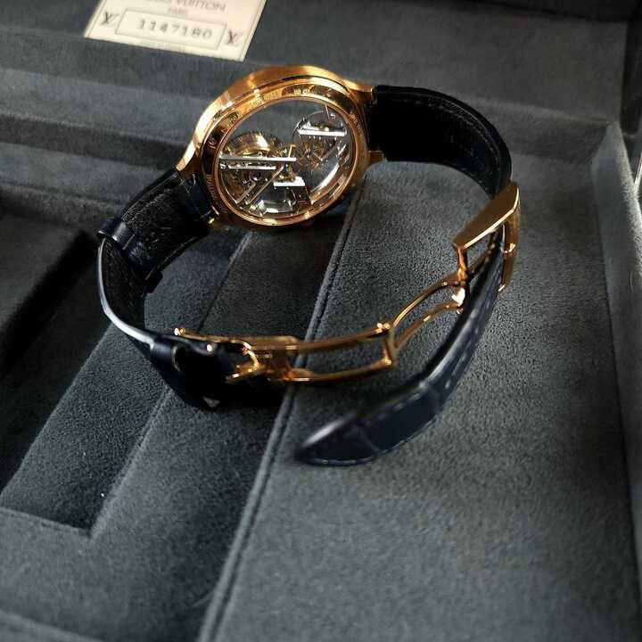 40 Voyage Flying Tourbillon Gold and Leather Watch
