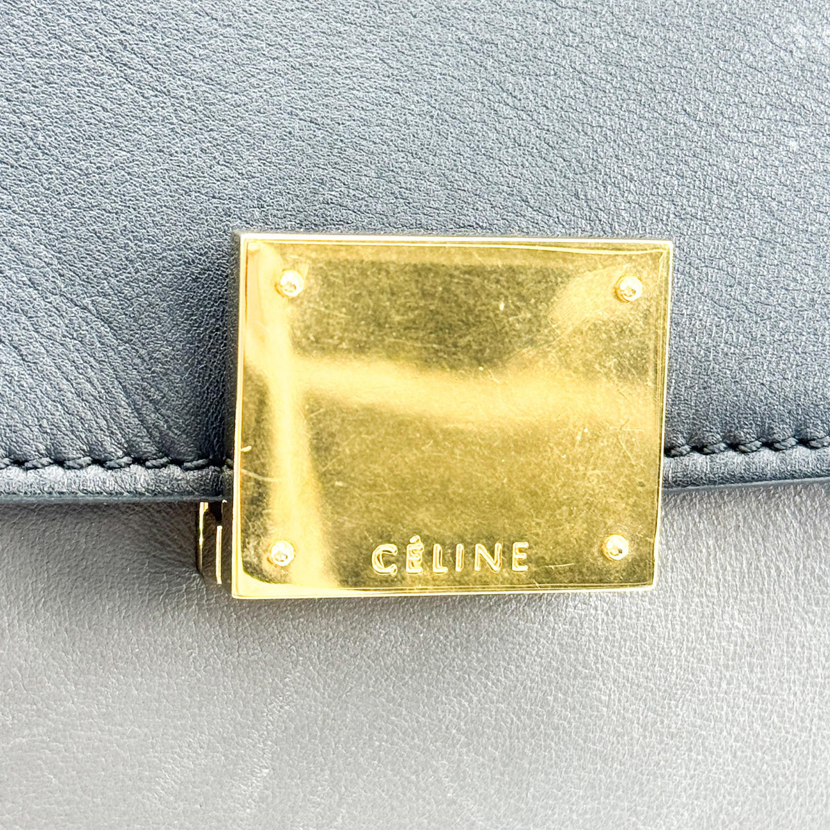 Celine Medium Trapeze Tricolor Satchel Bag