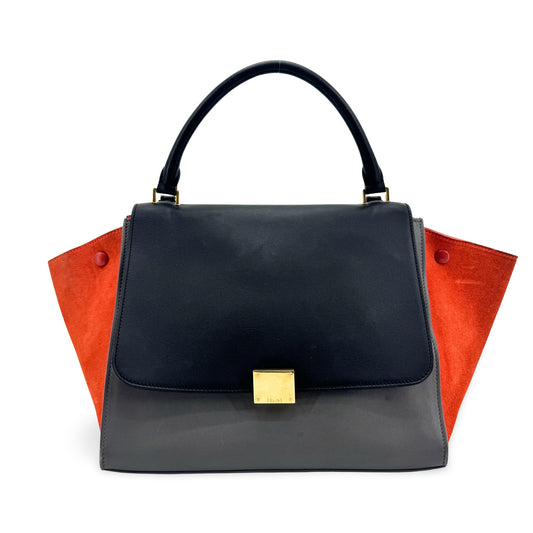Celine Medium Trapeze Tricolor Satchel Bag