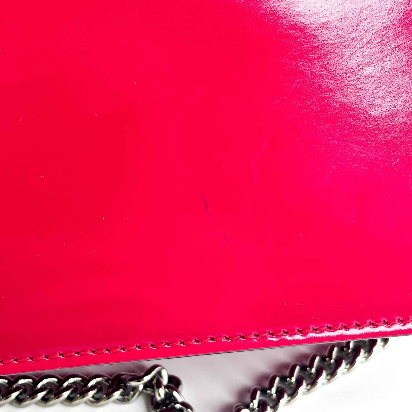Gucci Blondie Medium Shoulder Bag Red with Silver Hardware